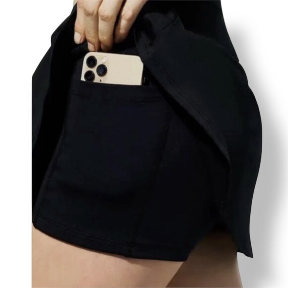 EleVen by Venus Williams XS Black Tennis Skort Pleated Flutter Hem Activewear - Picture 2 of 11